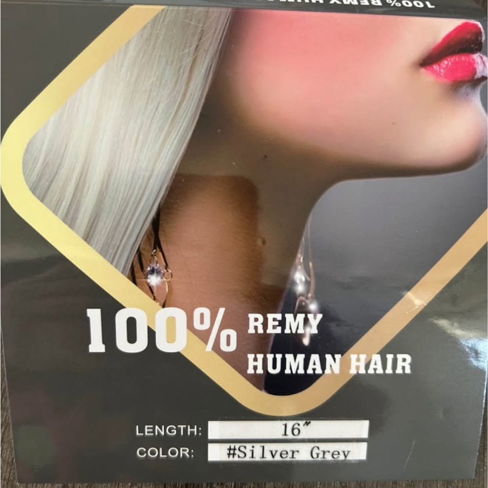 Silver Grey Remy Human Hair Extensions